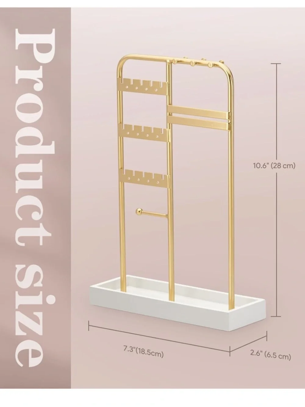 Jewelry Organizer Stand with White Tray - room decor gift for women/teen girl